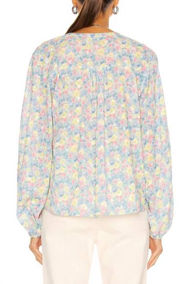 NEW LOVESHACKFANCY renate blouse in rainbow blast - Picture 3 of 3